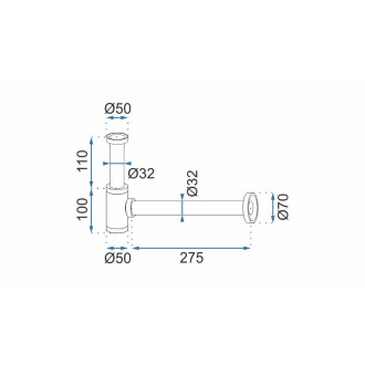 Sifon Rea včetně univerzální zátky Click-Clack Copper