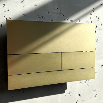 Rea Podomítkový WC systém K011A-Q + tlačítka T, kartáčovaná zlatá KPL-E0055