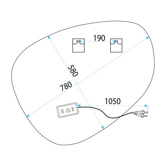 Rea Zrcadlo LED 75x73 YH-3343 HOM-01514