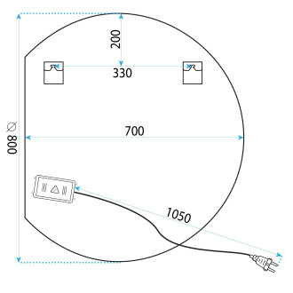 Rea Zrcadlo LED 80x70cm YH-3355 HOM-01506