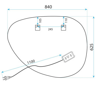 Rea Zrcadlo LED 84x63cm H142 HOM-02690