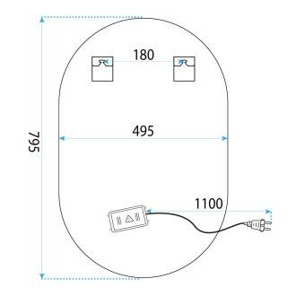 Zrcadlo LED 50x80cm S027