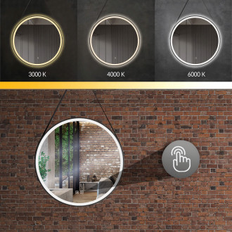 Rea Kulaté LED zrcadlo zavěšené na pásku 80cm 105 HOM-02698