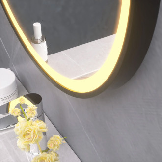 Rea Kulaté LED zrcadlo zavěšené na pásku 80cm 105 HOM-02698