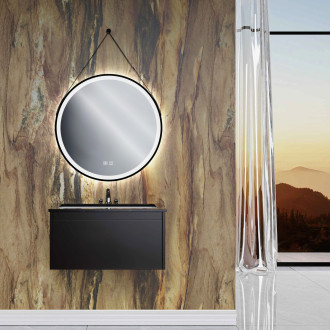 Rea Kulaté LED zrcadlo zavěšené na pásku 80cm 105 HOM-02698