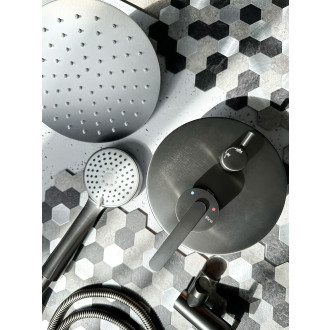 Rea Podomítková sprchová sada Rea Ontario Gun Grey + BOX REA-P5504