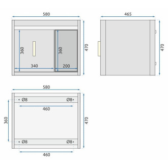 Rea Sada koupelnového nábytku s umyvadlem Paris 60cm Grey REA-M0002