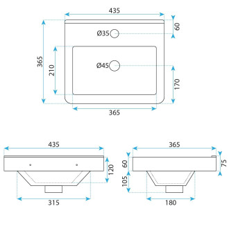 Rea Sada koupelnového nábytku s umyvadlem Molly 40cm Grey REA-M0008