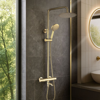 REA LUNGO Diamond Sprchová sada s termostatem - zlatá REA-P5960