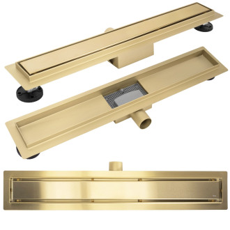 Rea Odtokový žlab Rea Neox brush gold 80 REA-G4894