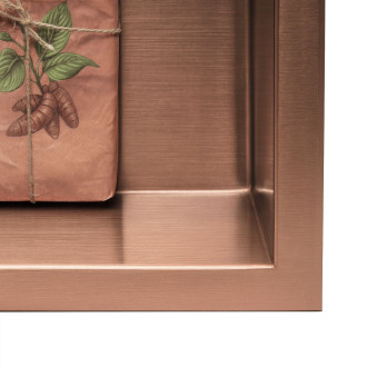 Vestavná koupelnová police 30x60 brush copper REA-05609