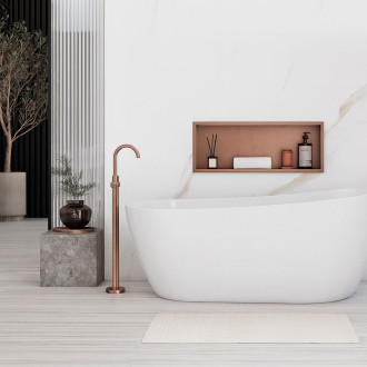 Vestavná koupelnová police 30x60 brush copper REA-05609