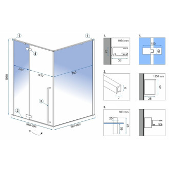 Rea Sprchový kout Fargo - matná černá 80x100 KPL-K4906