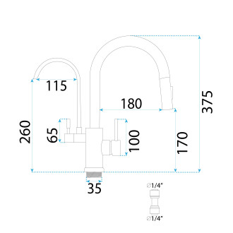 Rea Kuchyňská baterie Rea Eco Fresh GOLD REA-B8989