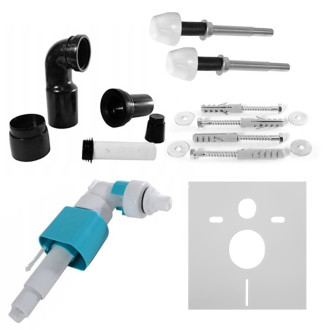 Podomítkový WC systém + tlačítka - F černý