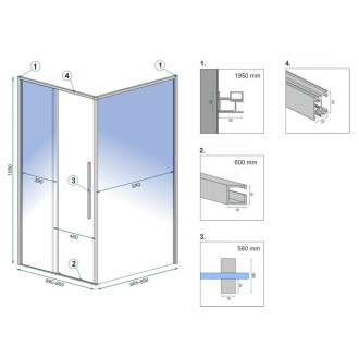 Rea Sprchový kout REA SOLAR - zlatý 90x90 KPL-K4900