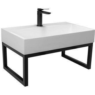 Konglomerátové umyvadlo na desku REA GOYA - 70CM + konzole