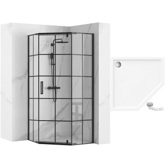 Sprchový kout REA HEX 90x90 - černý