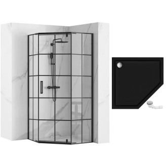 Sprchový kout REA HEX 90x90 - černý