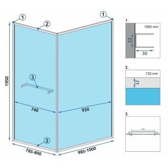 Rea Sprchový kout Rea Space In ČERNÝ 80x100 KPL-K8882