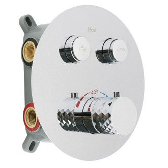 Rea Lungo Diamond + BOX Podomítková sprchová sada, chrom REA-P6967