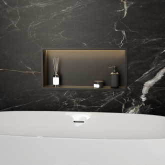 REA vestavná koupelnová police LED 30x60 black REA-08541