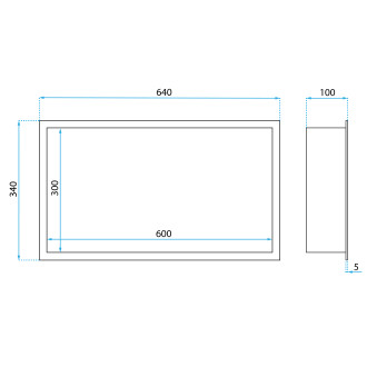 REA vestavná koupelnová police LED 30x60 black REA-08541