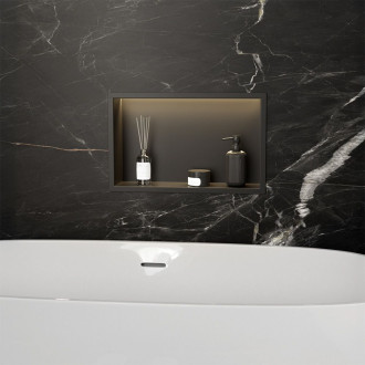 REA vestavná koupelnová police LED 30x45 black REA-08546