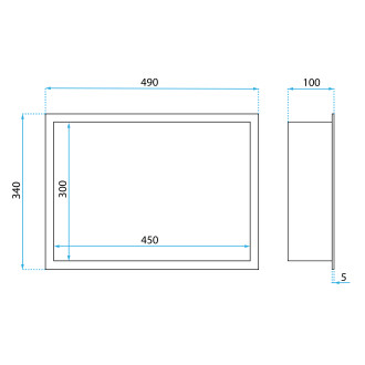 REA vestavná koupelnová police LED 30x45 black REA-08546