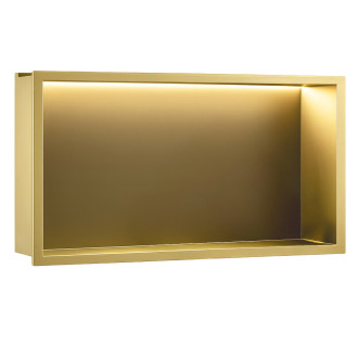 REA vestavná koupelnová police LED 30x60 brush gold REA-08543