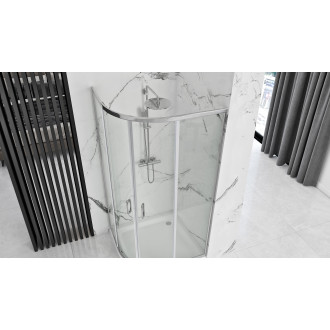 Sprchová kabina REA Look Chrome 90x90 + Sprchová vanička Look White