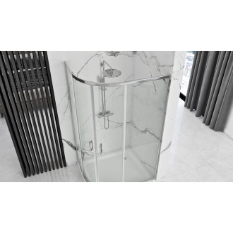 Sprchová kabina REA Look Chrome 80x100 + Sprchová vanička Look White