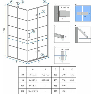 Sprchová kabina Rea Molier Black 110x90