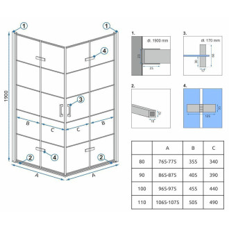 Sprchová kabina Rea Molier Black Double 110x110