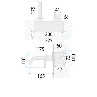 REA Podomítková baterie Argon Brush Copper + BOX REA-B2093
