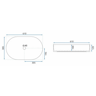 REA Nadia umyvadlo na desku, bílá matná 60 REA-U9657