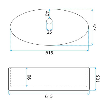 Rea Umyvadlo na desku ADRIANA REA-U6352