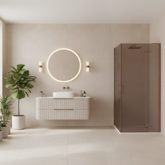 REA Sprchová kabina Hugo Double 90x90 Copper Brush KPL-K6974