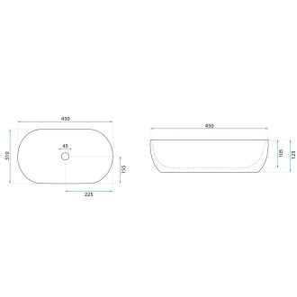 REA Amelia 45 Umyvadlo na desku REA-U4330