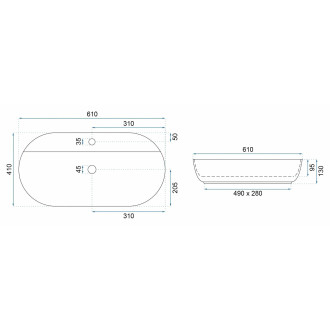REA Umyvadlo na desku Aura REA-U7900