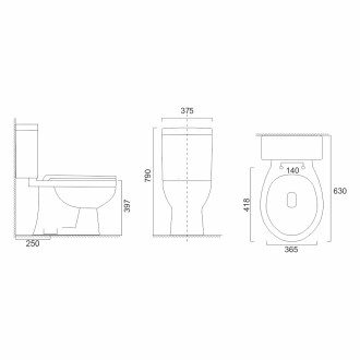 Mereo WC kombi, RIMLESS + spodní odpad s armaturou VSD98