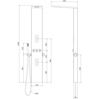 Sprchový panel Mexen Omar, chrom - 7610-03-00