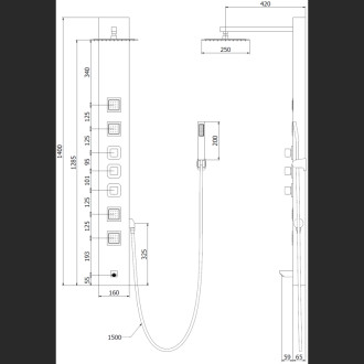 Sprchový panel Mexen Orco, chrom - 7607-03-00