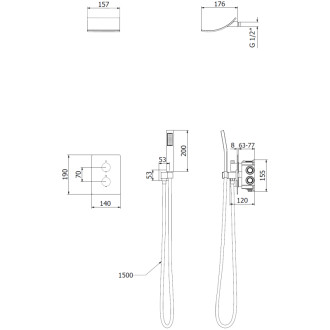 Podomítkový sprchový set Mexen Salto, chrom - 7604-02-00