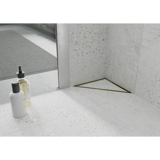 Mexen FLAT trojúhelníkový odtkový žlab 20x20 cm, zlatá 1510320