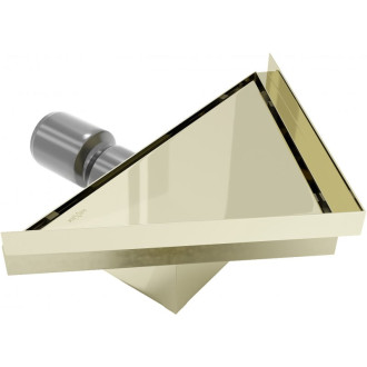 Mexen FLAT trojúhelníkový odtkový žlab 20x20 cm, zlatá 1510320
