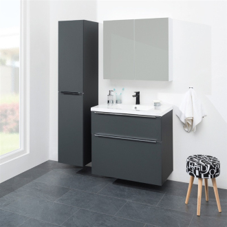 Mailo, koupelnová skříňka s umyvadlem z litého mramoru, 610x750x476 mm, antracit CN530M