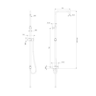 Omnires UNI UN10041CR sprchový set, chrom