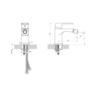 Omnires SACRAMENTO bidetová baterie, černý mat SC2320BL