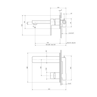 Omnires SLIDE SL7715CR umyvadlová podomítková baterie, chrom